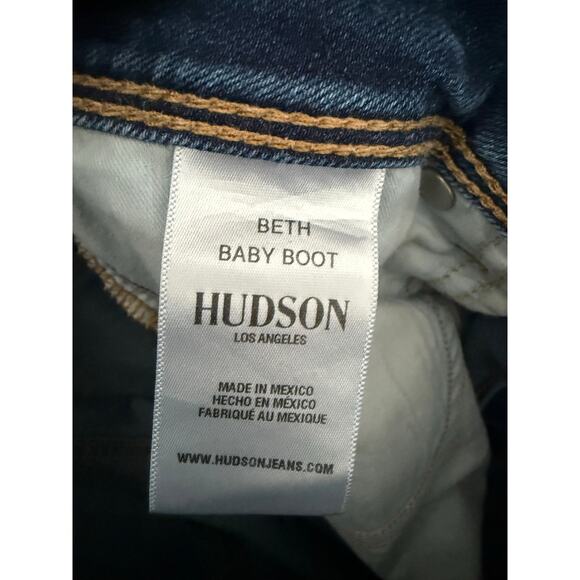 Hudson Beth Baby Boot Jeans Mid Rise Dark Wash Flap Pockets Women’s 28 - Picture 10 of 11